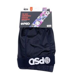 PSD Youth Boxer Briefs 1 Pack Black Sports Graphic Underwear Size Medium 24-25
